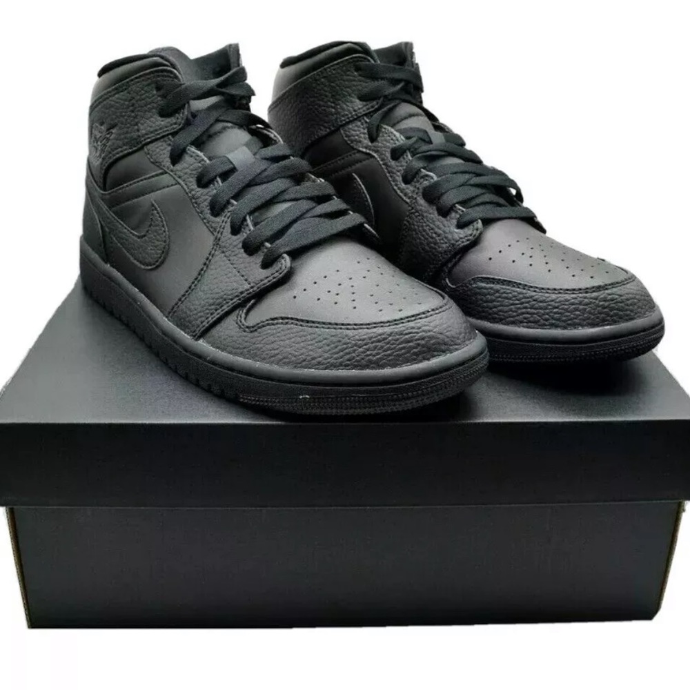 Air Jordan 1 Mid Triple Black Nike Hype Shoes